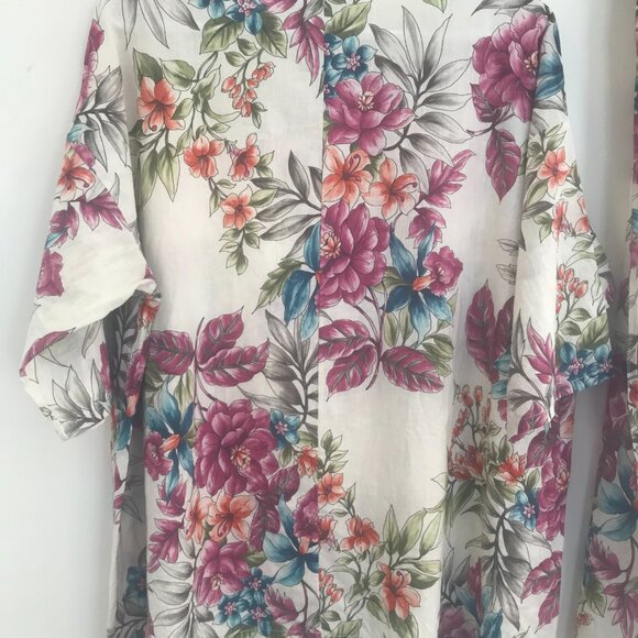 Bryn Walker lounge set women's L floral Linen Italian fabric US lagenlook gift - Picture 2 of 14